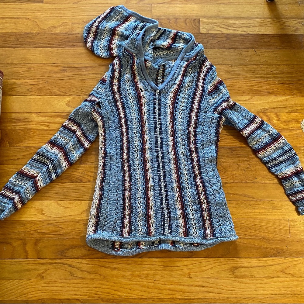 Crocheted Eddie Bauer hooded sweater